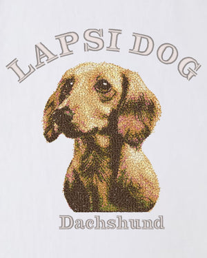 ダックスフント ミディアム フェイス&サークルロゴ 刺繍 Tシャツ