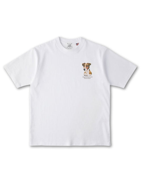 ジャックラッセルテリア フェイス&ロゴ 刺繍 Tシャツ