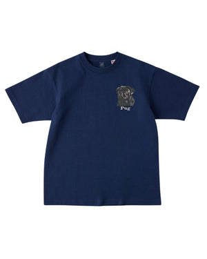 パグ フェイス&ロゴ 刺繍 Tシャツ