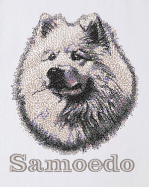 サモエド コーギー フェイス&ロゴ 刺繍 Tシャツ