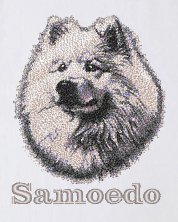サモエド コーギー フェイス&ロゴ 刺繍 Tシャツ