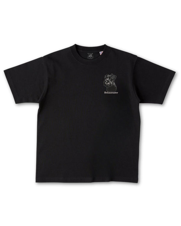 シュナウザー フェイス&ロゴ 刺繍 Tシャツ
