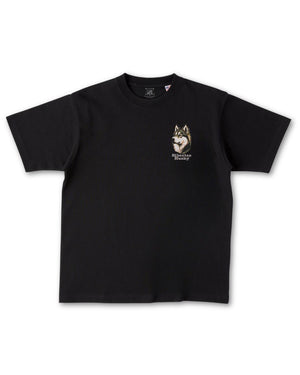 シベリアンハスキー フェイス&ロゴ 刺繍 Tシャツ