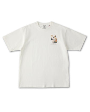 柴犬 フェイス&ロゴ 刺繍 Tシャツ