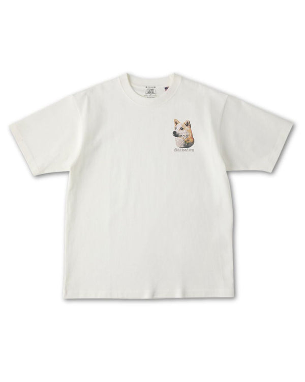 柴犬 フェイス&ロゴ 刺繍 Tシャツ