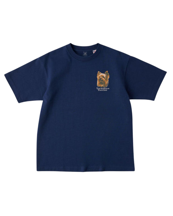 ヨークシャーテリア フェイス&ロゴ 刺繍 Tシャツ