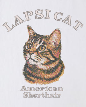 アメリカンショートヘア ミディアム フェイス&サークルロゴ 刺繍 Tシャツ