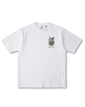 ブリッティッシュショートヘア フェイス&ロゴ 刺繍 Tシャツ