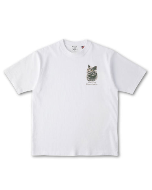 ブリッティッシュショートヘア フェイス&ロゴ 刺繍 Tシャツ