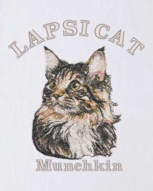 マンチカン ミディアム フェイス&サークルロゴ 刺繍 Tシャツ