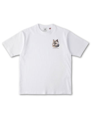 ペルシャ猫 フェイス&ロゴ 刺繍 Tシャツ
