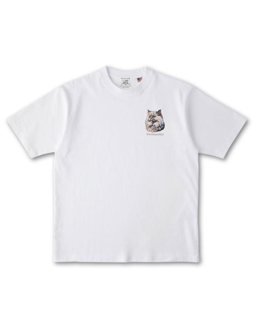 ペルシャ猫 フェイス&ロゴ 刺繍 Tシャツ