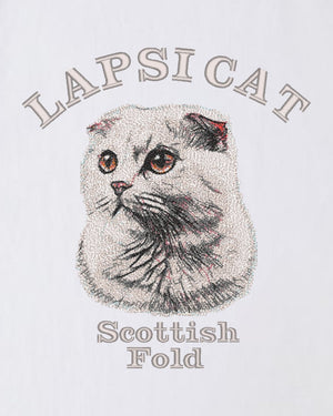 スコティッシュフォールド ミディアム フェイス&サークルロゴ 刺繍 Tシャツ