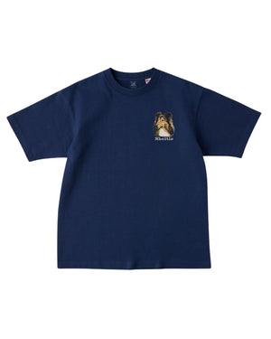 シェットランドシープドッグ フェイス&ロゴ 刺繍 Tシャツ