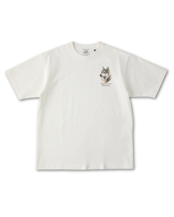 シベリアンハスキー フェイス&ロゴ 刺繍 Tシャツ