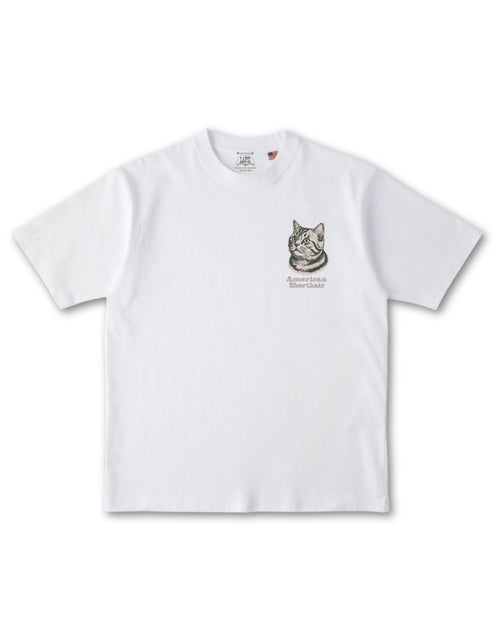 アメリカンショートヘア フェイス&ロゴ 刺繍 Tシャツ