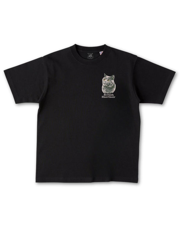 ブリッティッシュショートヘア フェイス&ロゴ 刺繍 Tシャツ