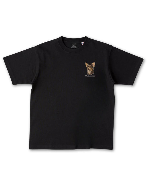 チワワ フェイス&ロゴ 刺繍 Tシャツ