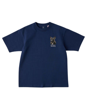 フレンチブルドック フェイス&ロゴ 刺繍 Tシャツ