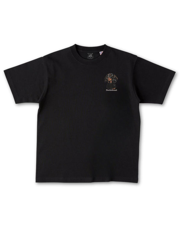 ダックスフント フェイス&ロゴ 刺繍 Tシャツ