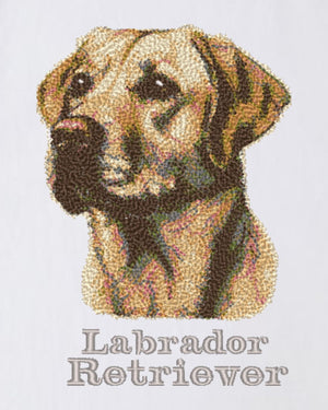 ラブラドールレトリバー コーギー フェイス&ロゴ 刺繍 Tシャツ