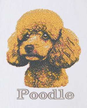 プードル フェイス&ロゴ 刺繍 Tシャツ
