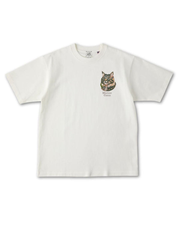 メインクーン フェイス&ロゴ 刺繍 Tシャツ