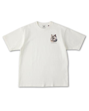 ペルシャ猫 フェイス&ロゴ 刺繍 Tシャツ