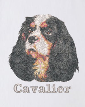 キャバリア フェイス&ロゴ 刺繍 Tシャツ