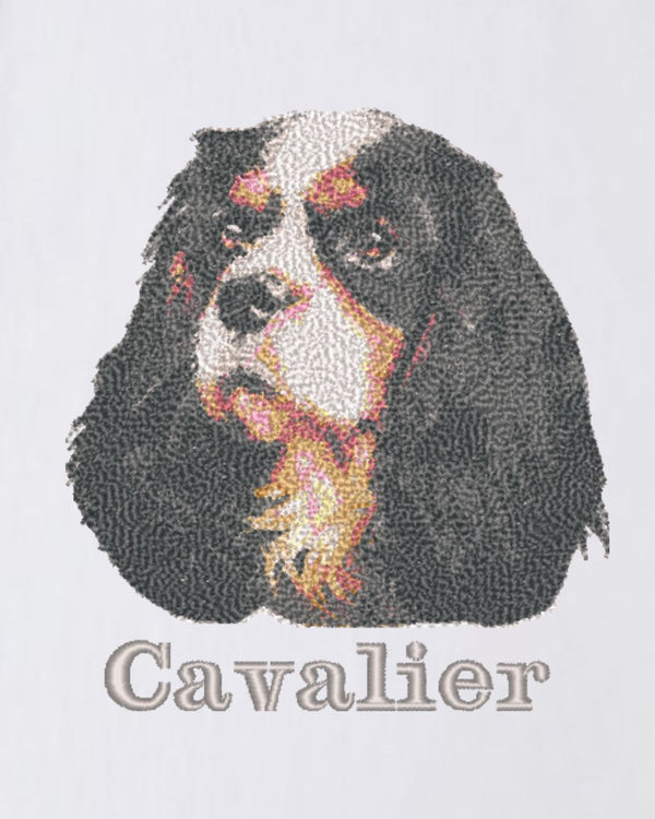 キャバリア フェイス&ロゴ 刺繍 Tシャツ