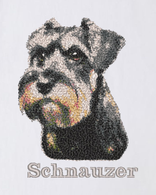 シュナウザー フェイス&ロゴ 刺繍 Tシャツ