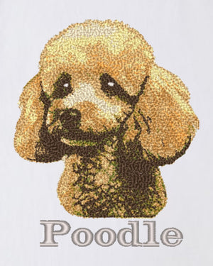 プードル フェイス&ロゴ 刺繍 Tシャツ