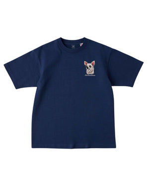 チワワ フェイス&ロゴ 刺繍 Tシャツ