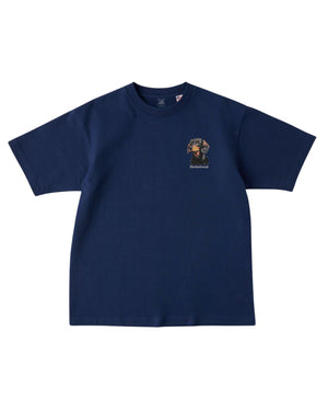 ダックスフント フェイス&ロゴ 刺繍 Tシャツ