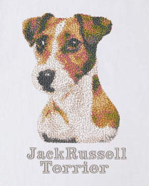 ジャックラッセルテリア フェイス&ロゴ 刺繍 Tシャツ