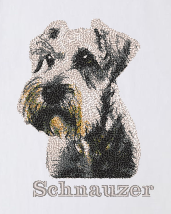 シュナウザー フェイス&ロゴ 刺繍 Tシャツ