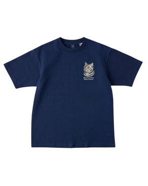 アメリカンショートヘア フェイス&ロゴ 刺繍 Tシャツ