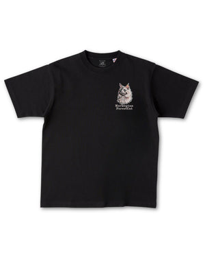 ノルウェージャンフォレストキャット フェイス&ロゴ 刺繍 Tシャツ