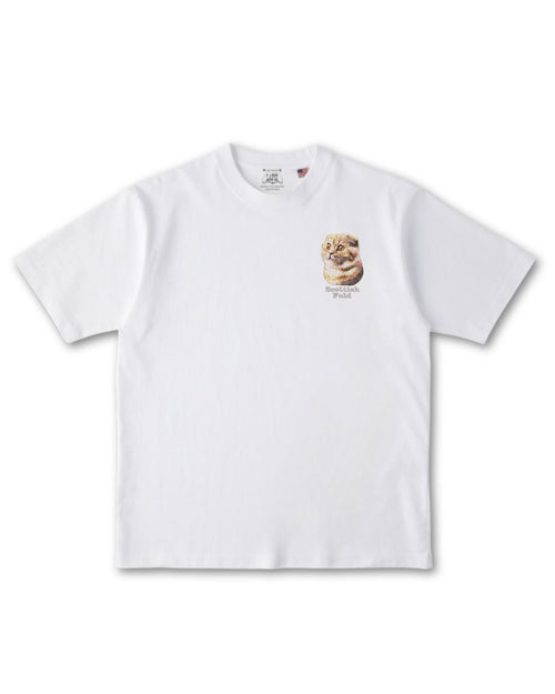 スコティッシュフォールド フェイス&ロゴ 刺繍 Tシャツ