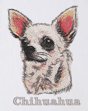 チワワ フェイス&ロゴ 刺繍 Tシャツ