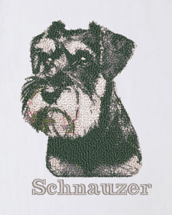 シュナウザー フェイス&ロゴ 刺繍 Tシャツ