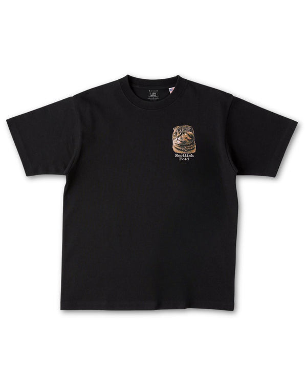 スコティッシュフォールド フェイス&ロゴ 刺繍 Tシャツ