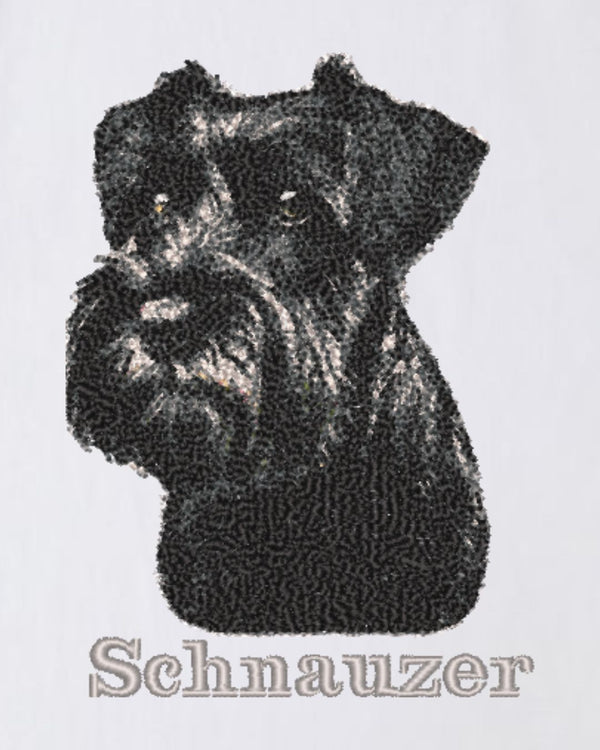 シュナウザー フェイス&ロゴ 刺繍 Tシャツ