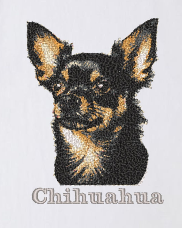 チワワ フェイス&ロゴ 刺繍 Tシャツ