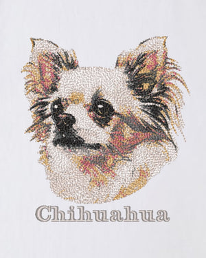 チワワ フェイス&ロゴ 刺繍 Tシャツ