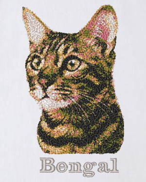 ベンガル フェイス&ロゴ 刺繍 Tシャツ