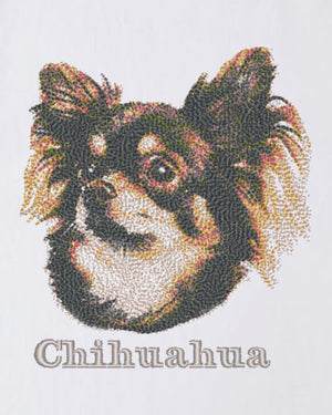 チワワ フェイス&ロゴ 刺繍 Tシャツ