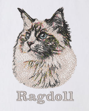 ラグドール フェイス&ロゴ 刺繍 Tシャツ