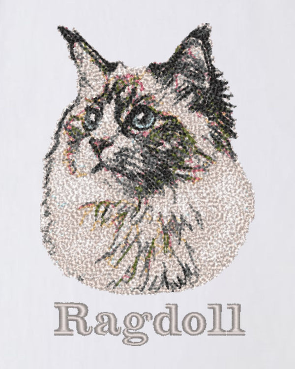 ラグドール フェイス&ロゴ 刺繍 Tシャツ