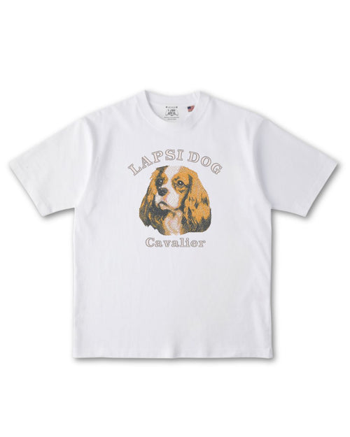 キャバリア ミディアム フェイス&サークルロゴ 刺繍 Tシャツ